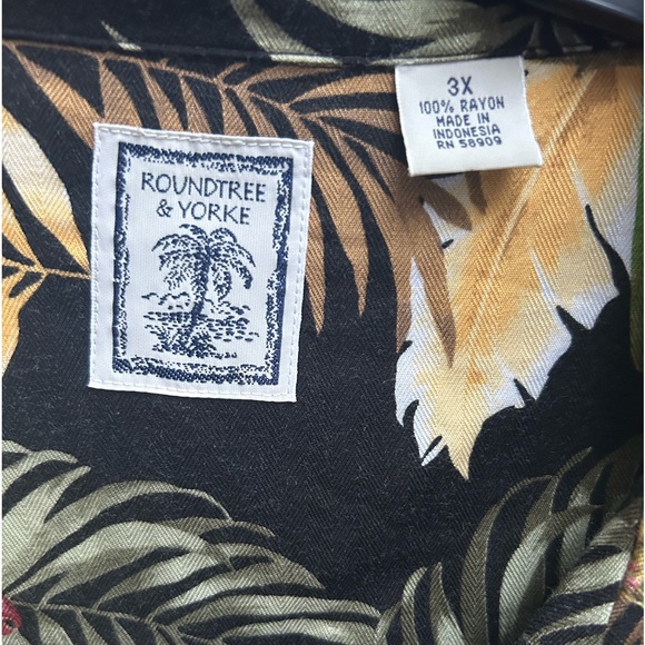 Roundtree & Yorke Men’s Short Sleeve Button Down Rayon 3XL Hawaiian Shirt - Picture 4 of 5